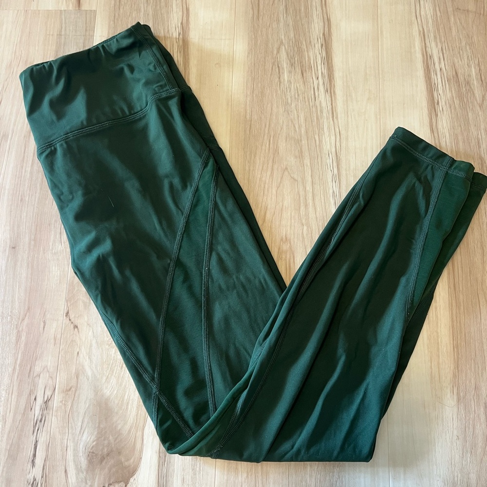 Varley Forest Green leggings with mesh panels Sz M Nordstrom